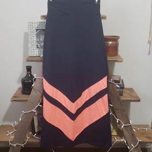 Navy and Coral Maxi Skirt : Rue 21